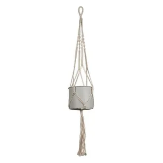 Foreside Home And Garden Hanging Cylinder Pot Gray Metal & Rope at Nordstrom