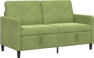 vidaXL Sof&aacute; Con Almacenamiento Verde Claro 152 X 78 X 87 Cm Poli&eacute;ster Vidaxl