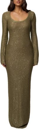 JLUXLABEL Muse Sequin Maxi Dress in Lime at Nordstrom, Size Medium