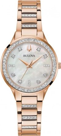 Bulova Womens 98X132 Ladies Crystal Watch - Rose Gold - One Size