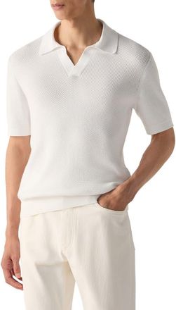 Ermenegildo Zegna Premium Cotton Polo Shirt in White at Nordstrom, Size 46 Us