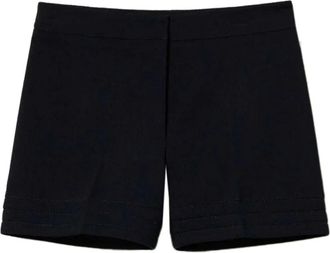 Twinset Blauwe Elegant Straight-leg Shorts - Dames - Bermuda - Blauw - M - Polyester - Korte Broeken