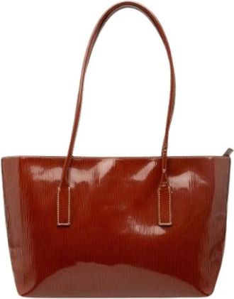 Prada Pre-owned Tote Bags, female, Brown, Size: ONE SIZE Pre-owned Patent Leather Tote