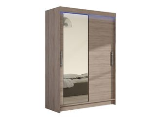 Mirjan24 Mobilier1 - Armario Closico 128, Trufa Roble, 200x120x58cm, Puertas De Armario: Correderas, N&uacute;mero De Estantes: 0, Led