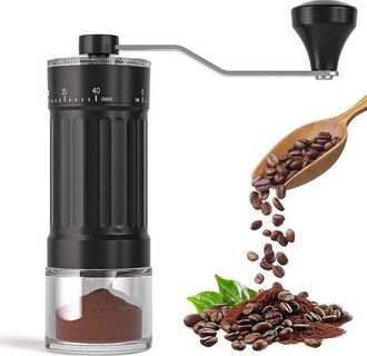 OEM Molinillo De Caf&eacute; Manual Ajustable Externamente: Molinillo De Caf&eacute; Manual Port&aacute;til Con Muelas De Cer&aacute;mica, 40 Ajustes Regulables, Prensa Francesa