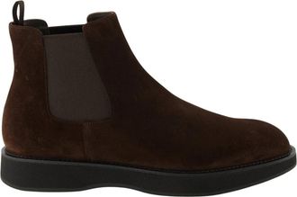 Prada Fluwelen enkellaarzen voor heren - Heren - Chelseaboots - Bruin - 42 EU - Su&egrave;de - Schoenen