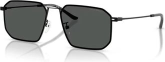 Emporio Armani Matte Black/Grey Zonnebril EA 2165D - Heren - Zonnebrillen - Zwart - 58 MM - Accessoires