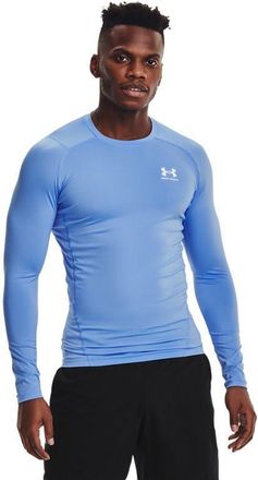 Under Armour Mens HeatGear Compression Long-Sleeve T-Shirt Crew Neck Sweatshirt, Carolina Blue (475)/White, X-Large