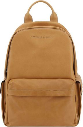 Brunello Cucinelli Brown Calf Leather Bos Taurus Mens Backpack