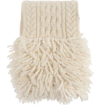 Moncler Tricot Sjaal - Dames - Wintersjaals - Beige - ONE Size - Wol - Accessoires
