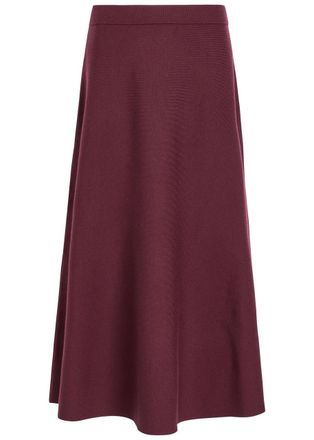 SIMKHAI Cassie Close-knit Wool Maxi Skirt - Purple - XL (UK16 / XL)