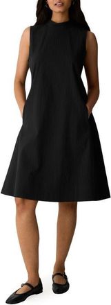 Eileen Fisher Mock Neck Sleeveless Dress in Black at Nordstrom, Size Xx-Small