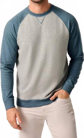 Johnnie-O Weyburn Lakewave Baseball Sweatshirt In Light Gray
