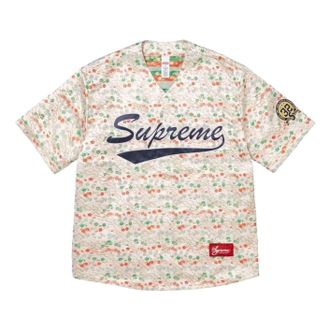 SUPREME SS26 Floral Jacquard Baseball Jersey White SUP-SS26-140-WHT