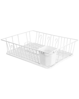 MegaChef 17.5In Single Level Dish Rack With 14 Plate Positioners