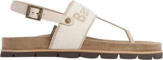 Barbour Lumley Toe Post Sandal - Dames - Sandalen - Beige - 39 EU - Katoen - Schoenen