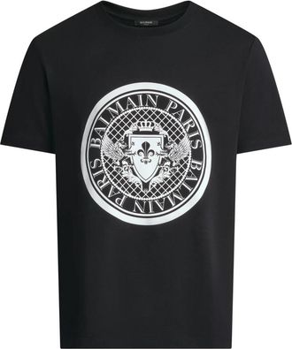 Balmain T-shirt met ronde hals - Heren - T-shirts - Zwart - S - Katoen - Tops