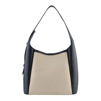 Pourchet Tassen, Dames, Blauw, ONE Size, Katoen, S&eacute;vign&eacute; Katoenen Schoudertas