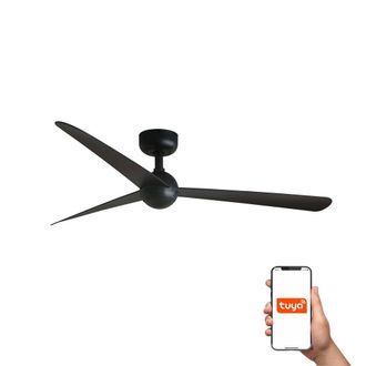 Netlighting Sfera Medium 3 Blade Ceiling Fan Matt Black Tuya Smart System