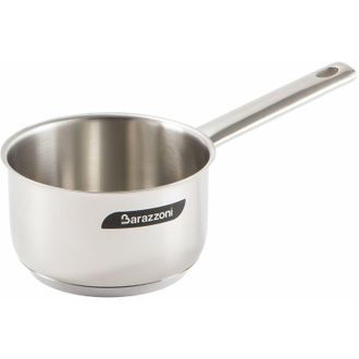 None Barazzoni Chef Line Casseruola manico lungo, Acciaio inox 18/10, Diametro cm 14, Litri 0.8. Made in Italy