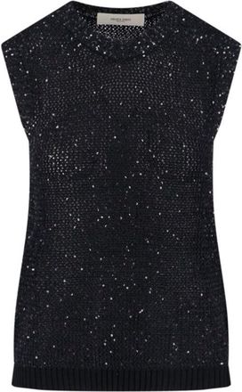 Golden Goose Sequin Knit Tank Top Black
