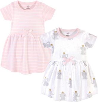 Hudson Baby Cozy Stylish All-Season Baby Dress 2Pk in Elephant Princess at Nordstrom, Size 5T
