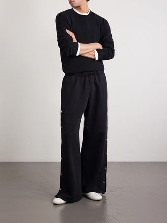 Les Tien Wide-Leg Fleece-Back Cotton-Jersey Sweatpants