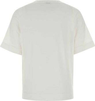 Brunello Cucinelli Womens White Cotton T-Shirt C6159 Exterior