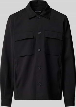 Antony Morato Regular Fit Hemdjacke mit Brustpattentaschen in Black, Größe 50