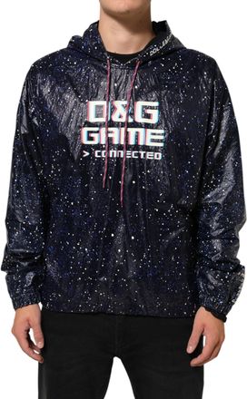 Dolce & Gabbana Blue D&G Game Hooded Men Sweatshirt Mens Sweater