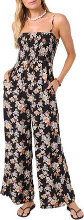 O'Neill Aiyana Bali Floral Jumpsuit in Black at Nordstrom, Size Xx-Large