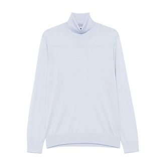 Ermenegildo Zegna Cashmere-Silk Turtleneck Jumper - male - Zegna - Turtlenecks - Blue - 2XL - Knitwear