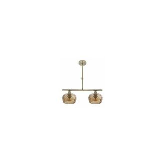Fabrilamp Fabrilamp - Lampara Estela 2xe14 Cuero Regx41x13 Cm C/tulipas Cristal Tallado Ambar