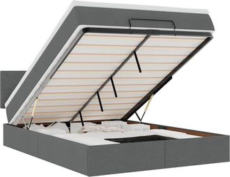 vidaXL Cama Otomana Con Colch&oacute;n Gris Oscuro 140x200 Cm Tela Vidaxl