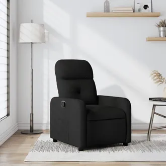 vidaXL Sill&oacute;n Reclinable De Tela Negro Vidaxl