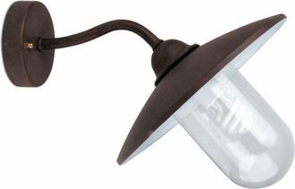 Faro Barcelona Wally-2 Lampada Parete Marrone Ossido 1L E27 15W Marca Faro