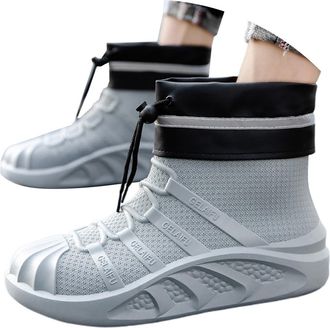 Generic Mens Boots Winter Thermal Slip Work Shoes With Thick Sole For Outdoor Hiking Snowy Weather And Casual Wear (Grey, 6.5)