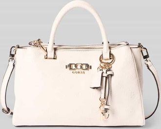 Guess Handtasche mit Allover-Logo-Pr&auml;gung Modell Anise in Offwhite, Gr&ouml;&szlig;e 1