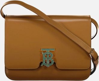 Burberry Womens Medium TB Leather Shoulder Bag - Brown - Size: UNI