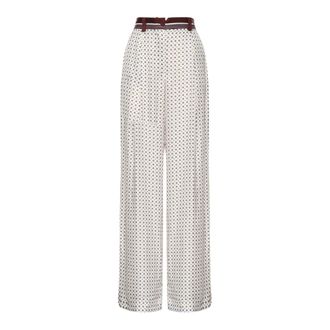 Pinko Broek met strikmotief - Dames - Wijde Broeken - Veelkleurig - S - Broeken