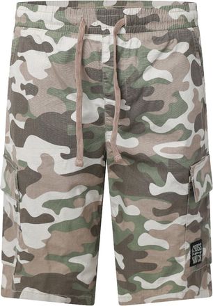 Crosshatch Heren Camouflage Cargo Shorts (Kiezelsteentjes)