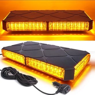 OEM Barra De Luces Led Magn&eacute;ticas De Techo De 48 Led - Baliza Giratoria &Aacute;mbar Y Blanca Para Camiones Y Veh&iacute;culos De Construcci&oacute;n - Crezuo
