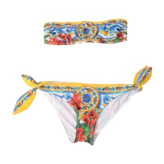 Dolce & Gabbana Carretto Print Bikini - female - Dolce & Gabbana - Bikinis - Multicolor - 2XL - Swimwear