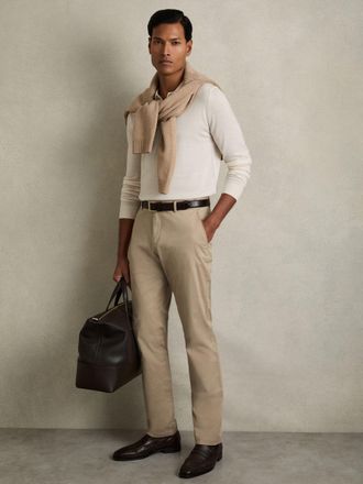 Reiss Stone Washed-cotton Slim-fit Chinos, 40