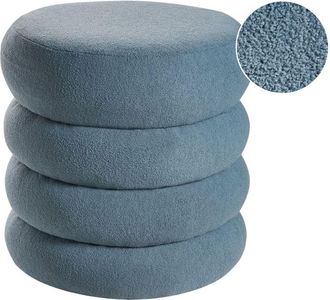 Beliani Pouffe SUMPTER Boucle Blue