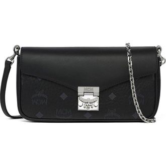 MCM Tracy Crossbody in Visetos Leather Mix in Black at Nordstrom