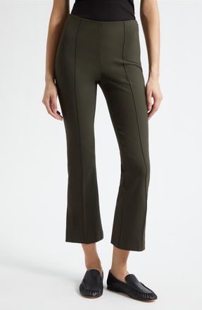 Vince Mid Rise Crop Flare Pants with Side Split Hem in Dark Thyme at Nordstrom, Size Xx-Small