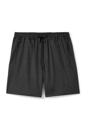 Saman Amel Straight-Leg Wool Drawstring Shorts