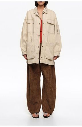Bimba & Lola Cotton multi-pocket jacket in Off White at Nordstrom, Size Medium Eu
