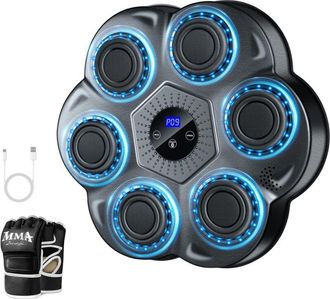 OEM M&aacute;quina De Boxeo Musical Para Adultos - Set De Boxeo Musical Inteligente Con Bluetooth Para Montar En La Pared Con Guantes De Boxeo, 9 Modos De Veloci